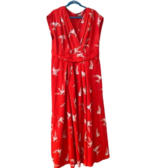 eshakti Dresses & Skirts - eShakti Maxi Bird Print V-Neck Dress